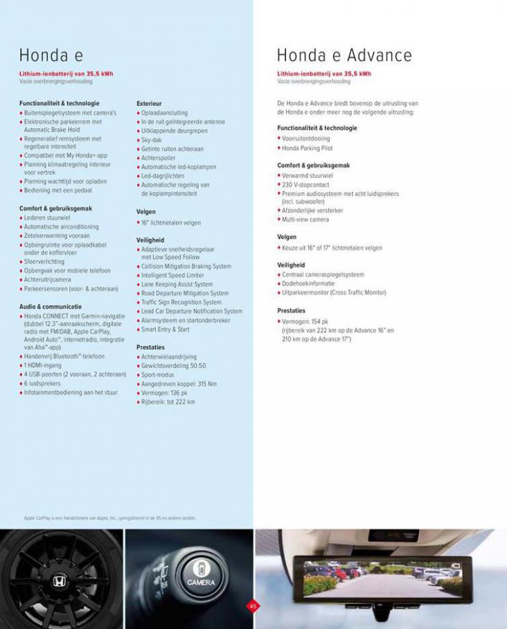  Honda e Brochure . Page 45