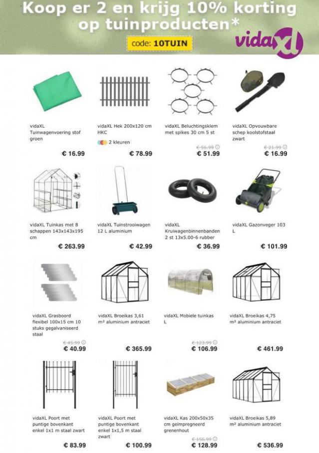 10% korting op tuinkassen, tuinafscheidingen, tuingereedschap . Vida XL. Week 13 (2021-05-02-2021-05-02)