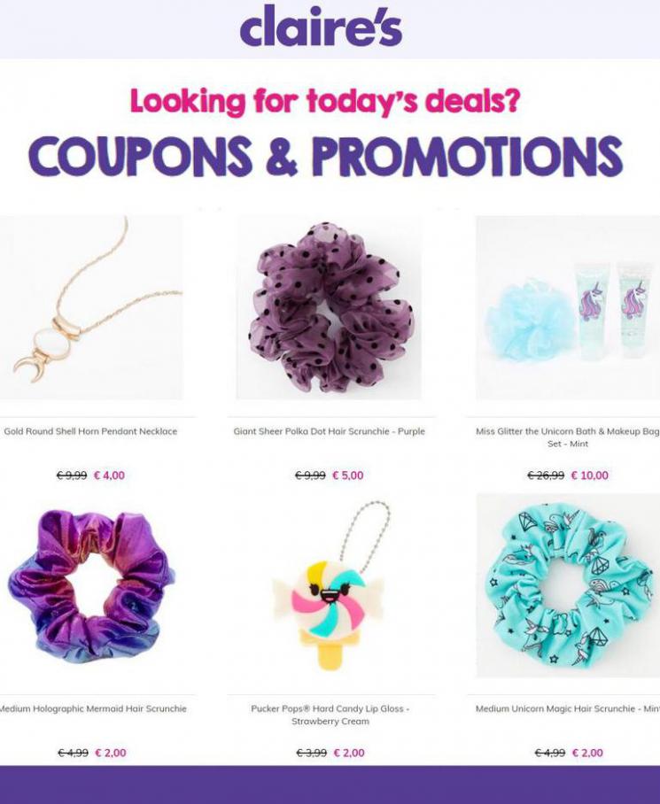 Coupons & Promotions tot 15/10. Claire's. Week 39 (2021-10-15-2021-10-15)