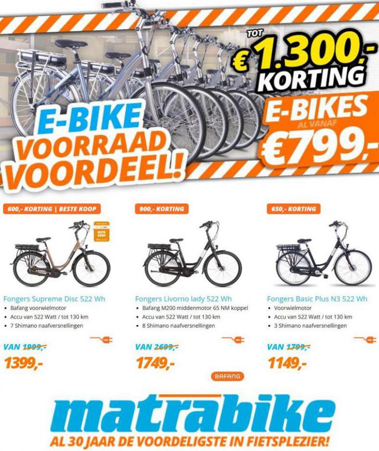 E-bike voorraad voordeel!. Matrabike. Week 40 (2021-11-06-2021-11-06)