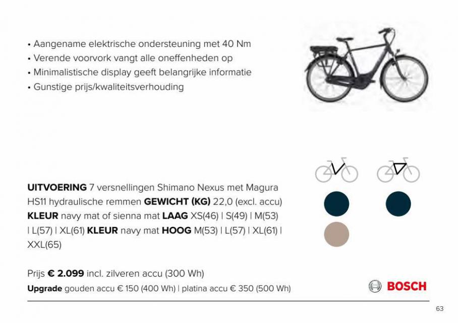 Gazelle brochure elektrische fietsen. Page 63