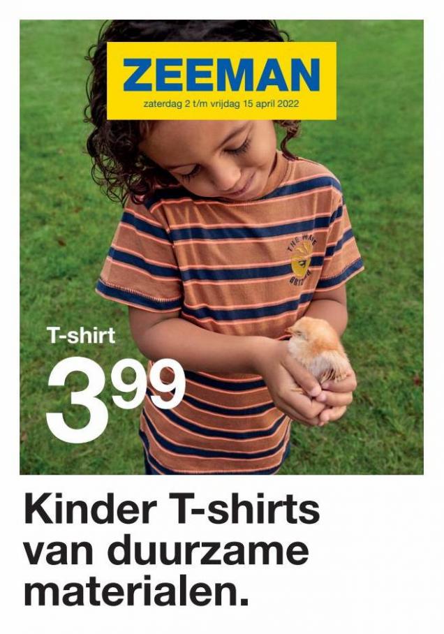 Kinder T-shirts van duurzame materialen. Zeeman. Week 13 (2022-04-15-2022-04-15)