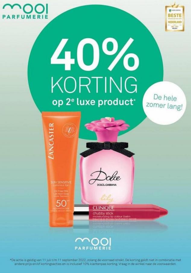 40% Korting op 2e Luxe Product. Mooi parfumerie. Week 28 (2022-09-11-2022-09-11)