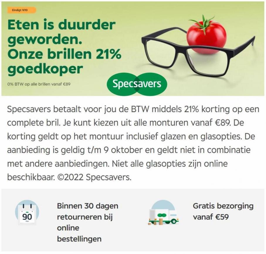 Onze Brillen 21% Goedkoper. Specsavers. Week 39 (2022-10-09-2022-10-09)