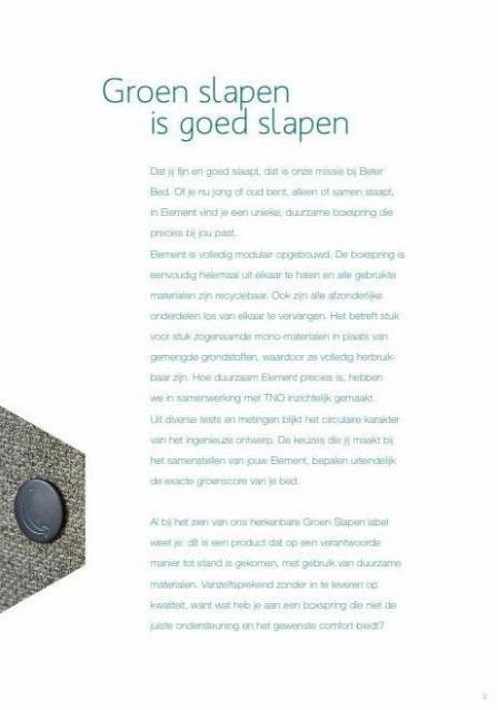 Beter Bed Element brochure. Page 3