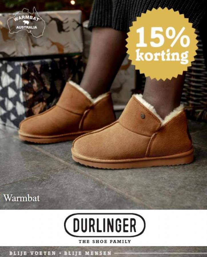 15% Korting Warmbat pantoffels. Durlinger Schoenen. Week 50 (2022-12-22-2022-12-22)
