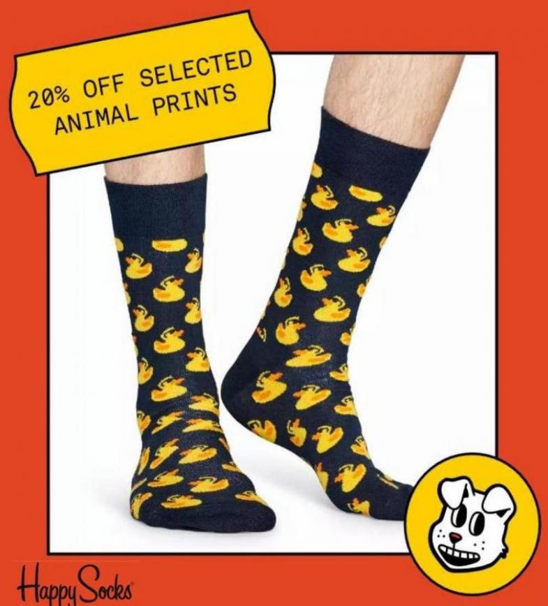 20% Off Selected Animal Prints. Happy Socks. Week 39 (-)