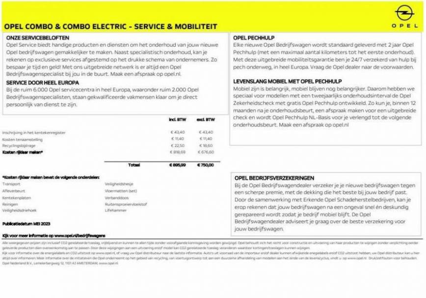 Prijslijst Opel Combo Electric / Flex Crewcab. Page 9