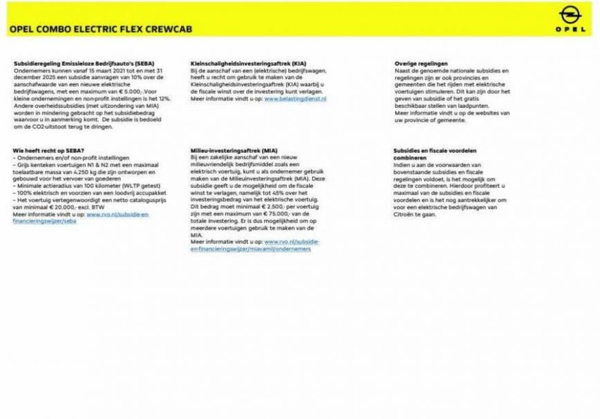 Prijslijst Opel Combo Electric / Flex Crewcab. Page 4