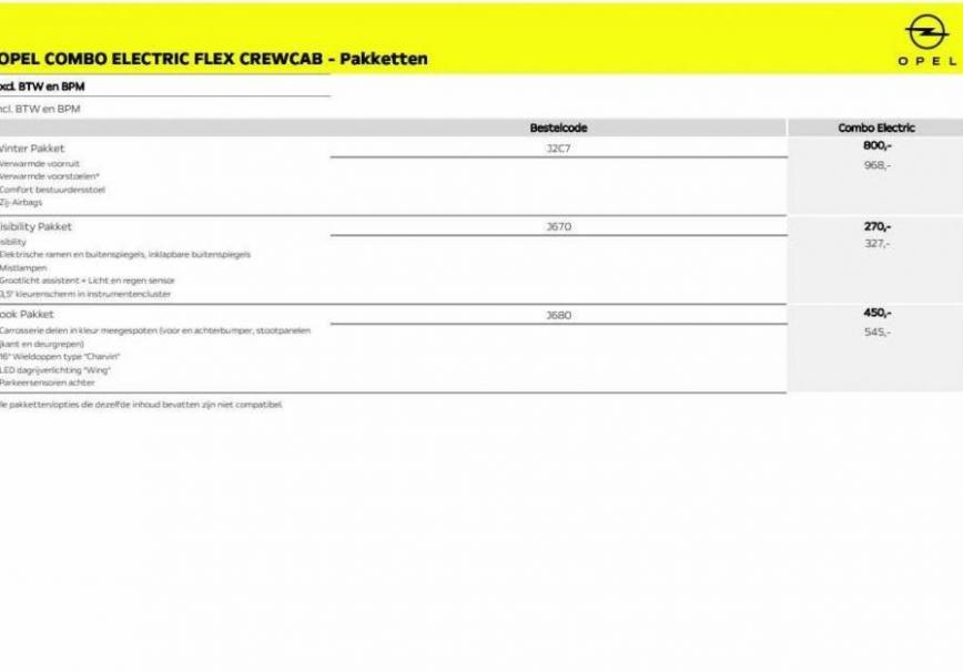 Prijslijst Opel Combo Electric / Flex Crewcab. Page 5