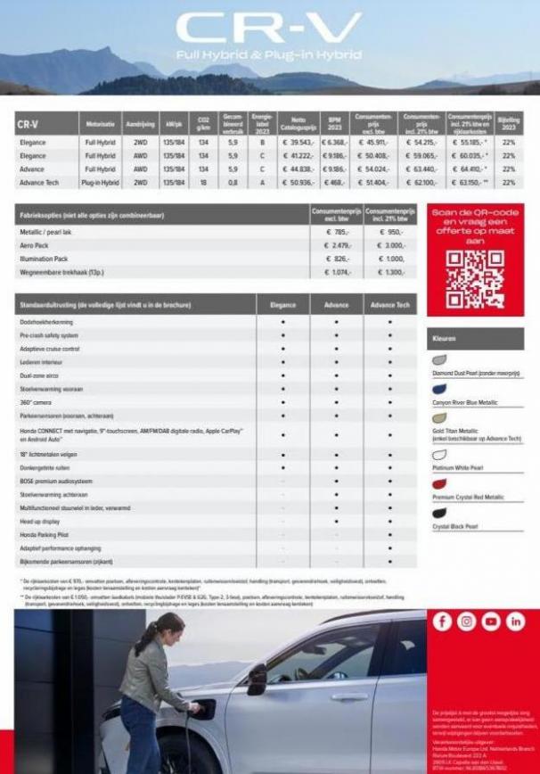 Honda CR-V e:HEV & e:PHEV — Prijslijst. Page 2