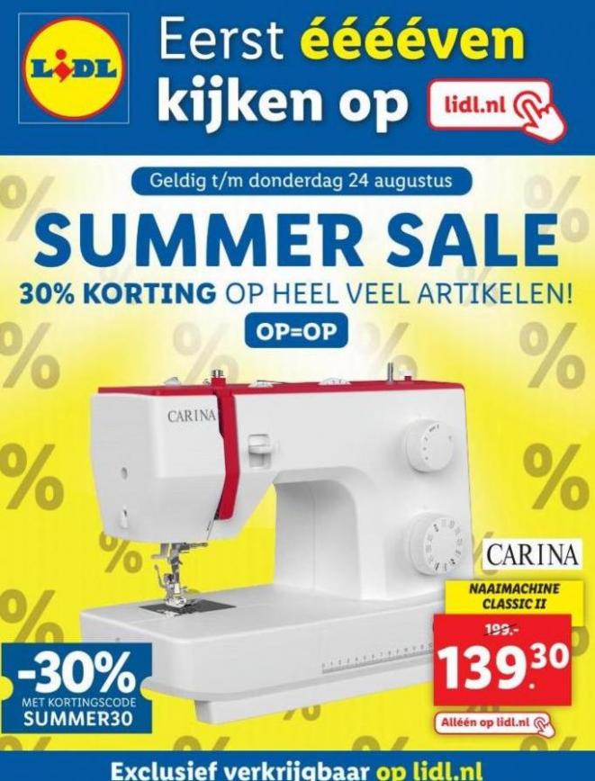 Summer Sale 30% Korting. Lidl. Week 34 (2023-08-24-2023-08-24)