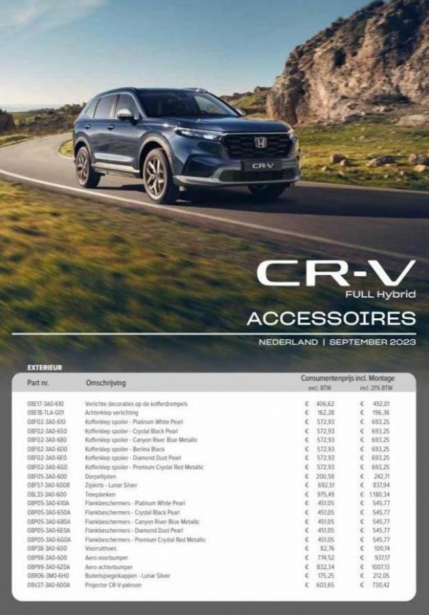 Honda CR-V e:HEV Full Hybrid — Prijslijst Accessoires. Honda. Week 43 (2023-11-30-2023-11-30)