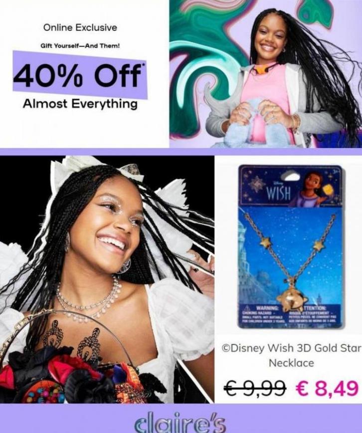 40% Off Almost Everything. Claire's. Week 42 (2023-10-26-2023-10-26)