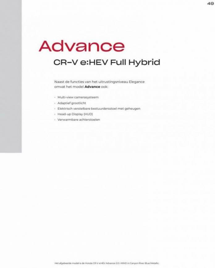 Honda CR-V e:HEV & e:PHEV — Brochure. Page 49