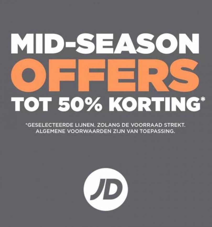 Mid-Season Offers Tot 50% Korting*. JD Sports. Week 41 (2023-10-23-2023-10-23)