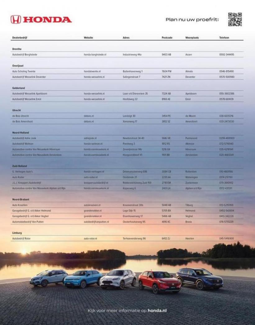 Honda Alle dealers in Nederland. Honda. Week 44 (2023-12-31-2023-12-31)