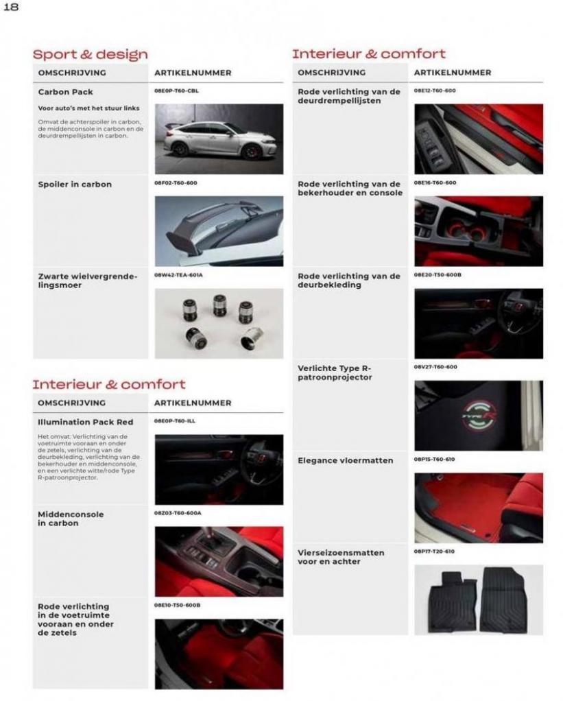 Honda Civic Type R — Brochure Accessoires. Page 18