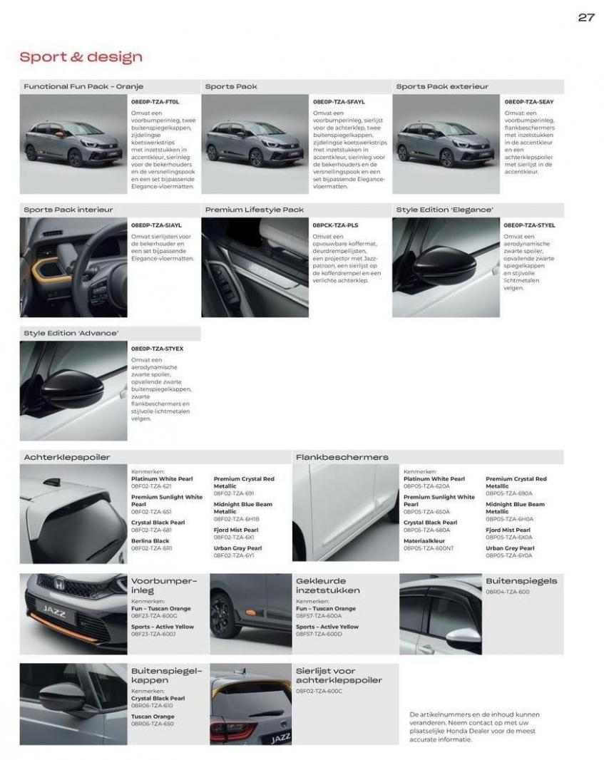 Honda Jazz e:HEV — Brochure Accessoires. Page 29