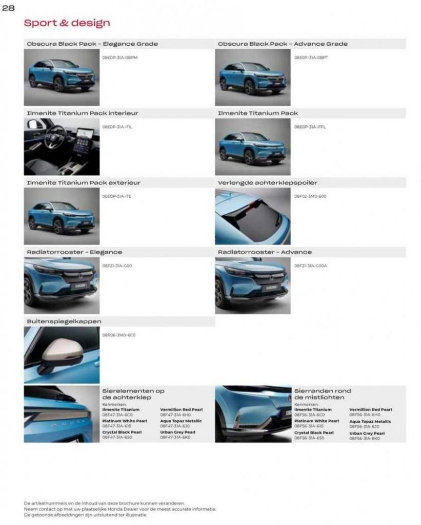 Honda e:Ny1 — Brochure Accessoires. Page 28