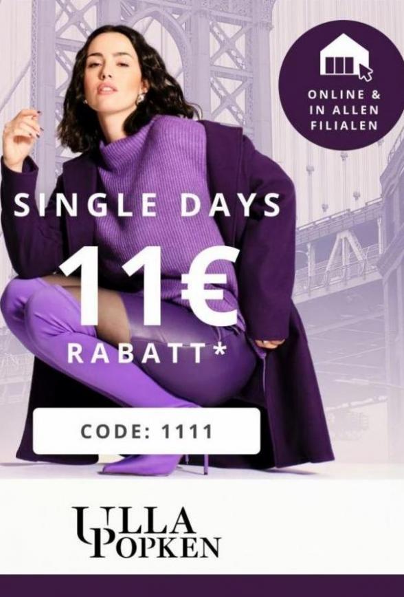 Single Days 11€ Rabatt*. Ulla Popken. Week 44 (2023-11-10-2023-11-10)