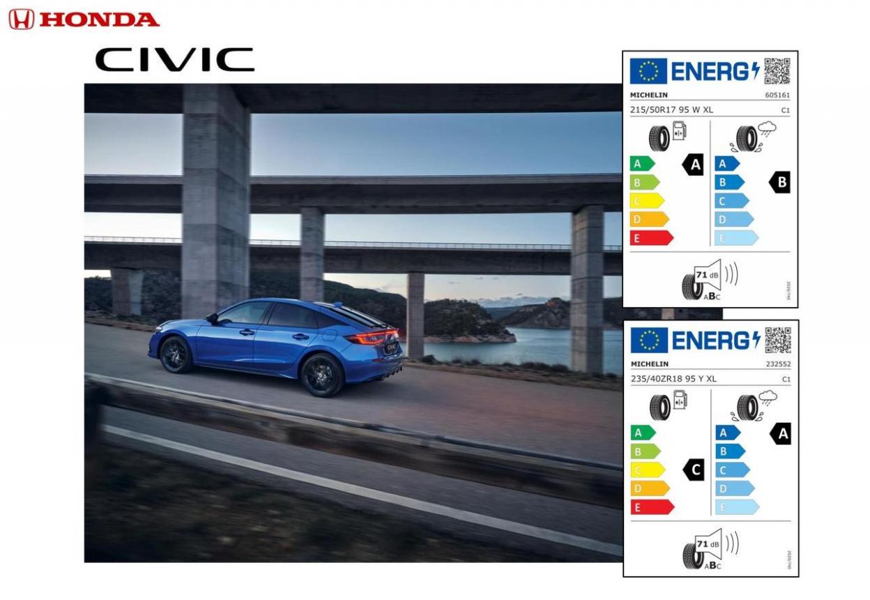 Honda Civic e:HEV — Banden informatie. Page 1