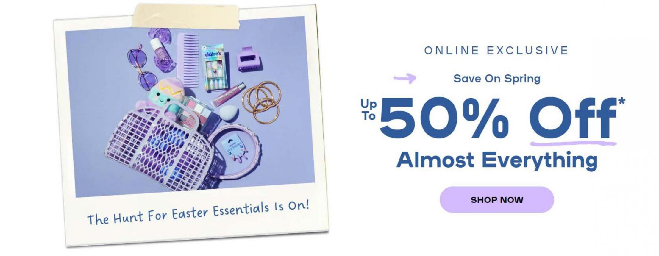 50% Off. Claire's. Week 12 (2024-04-24-2024-04-24)