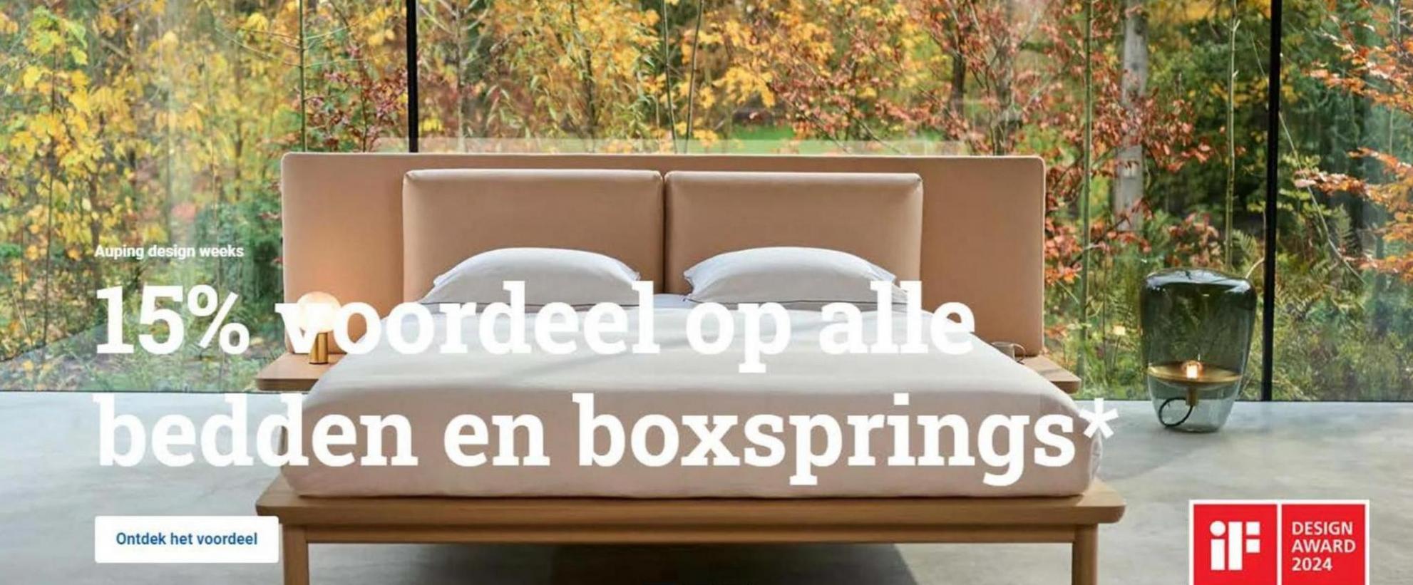 15% voordeel op alle bedden en boxsprings. Auping. Week 23 (2024-06-16-2024-06-16)