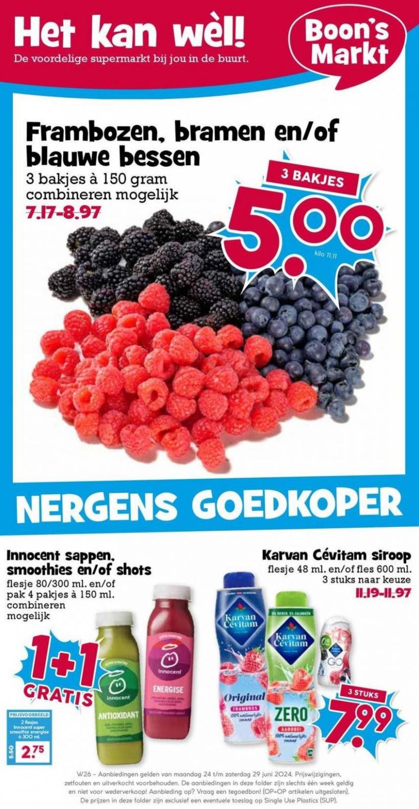 Aanbiedingen voor koopjesjagers. Boon's Markt. Week 26 (2024-07-09-2024-07-09)